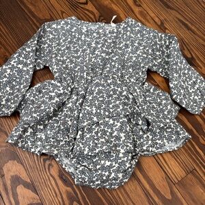 Quincy Mae Floral Rosie Romper Blue